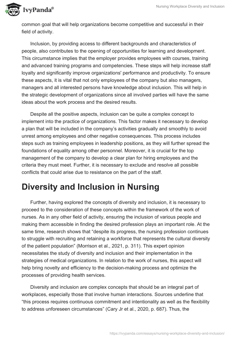Nursing Workplace Diversity and Inclusion. Page 4