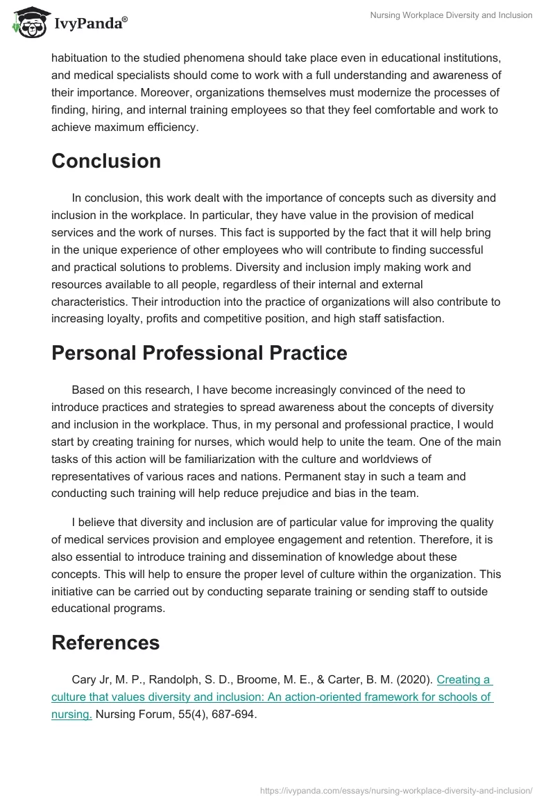 Nursing Workplace Diversity and Inclusion. Page 5
