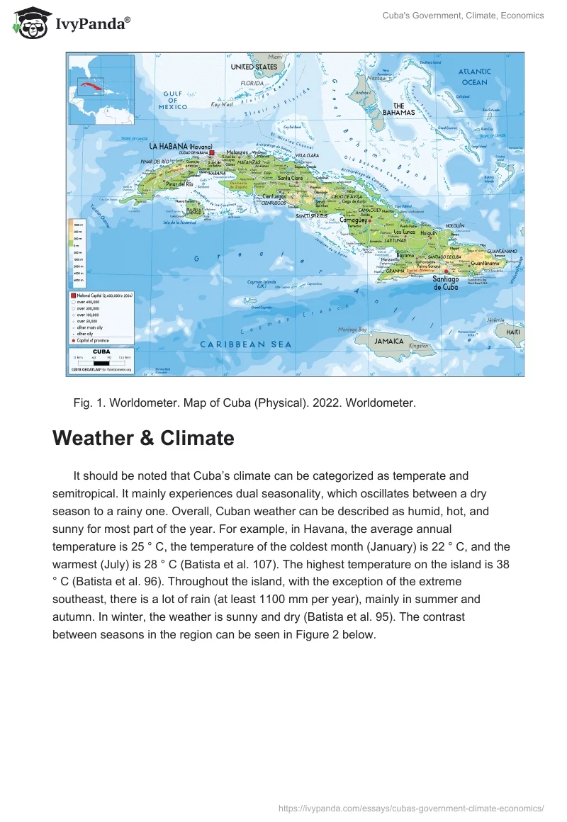 Cuba's Government, Climate, Economics. Page 2