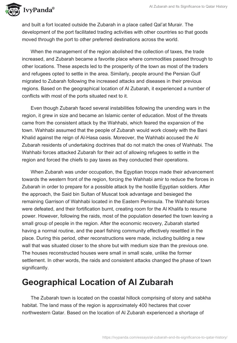 Al Zubarah and Its Significance to Qatar History. Page 2