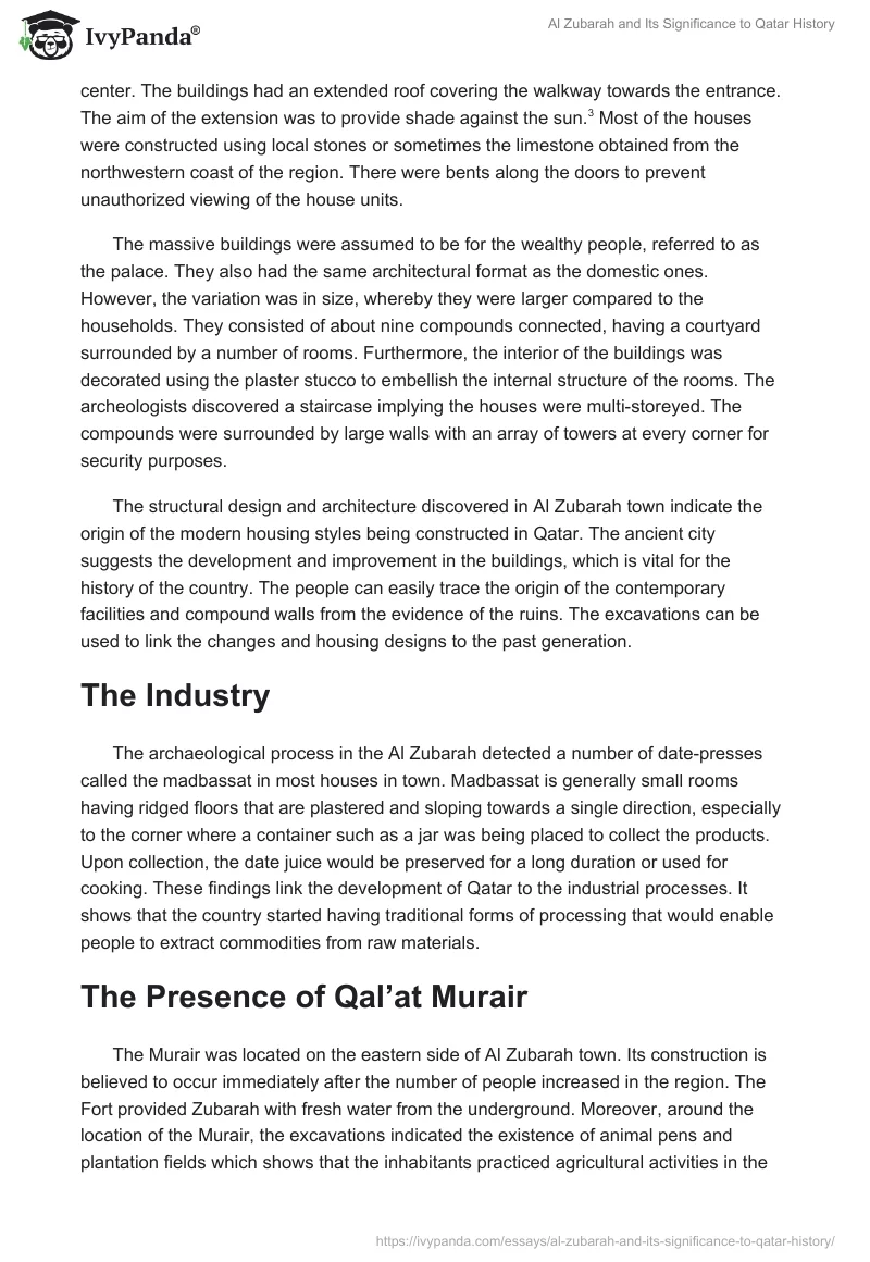 Al Zubarah and Its Significance to Qatar History. Page 5