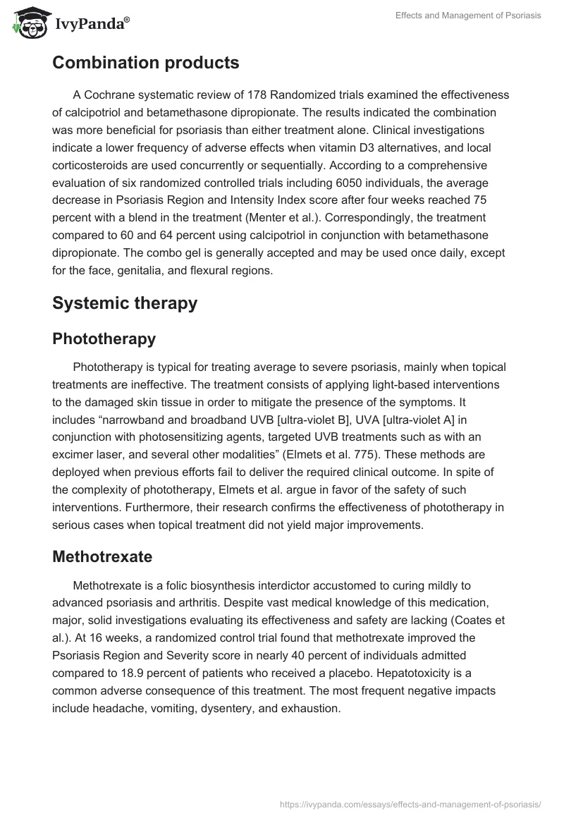 Effects and Management of Psoriasis. Page 3