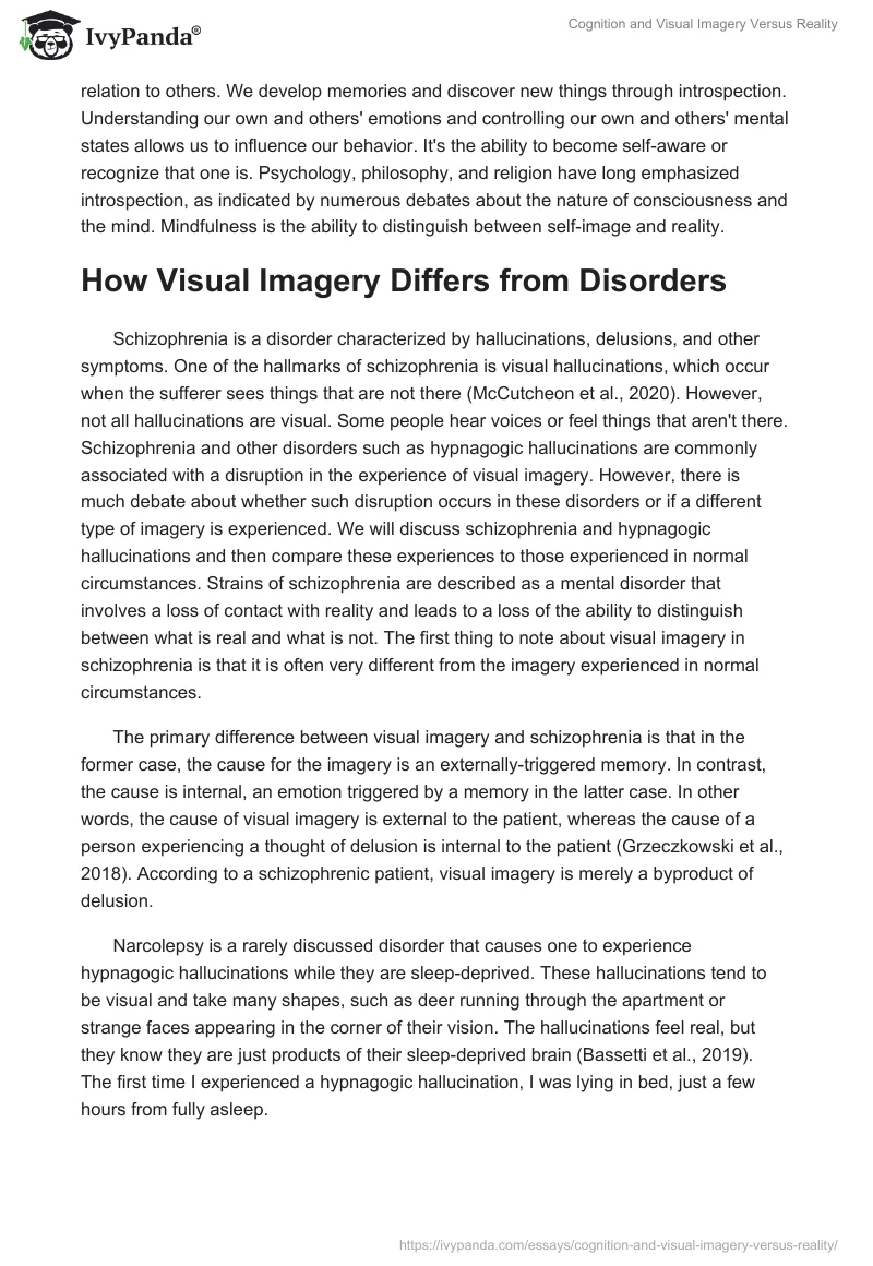 Cognition and Visual Imagery Versus Reality. Page 3