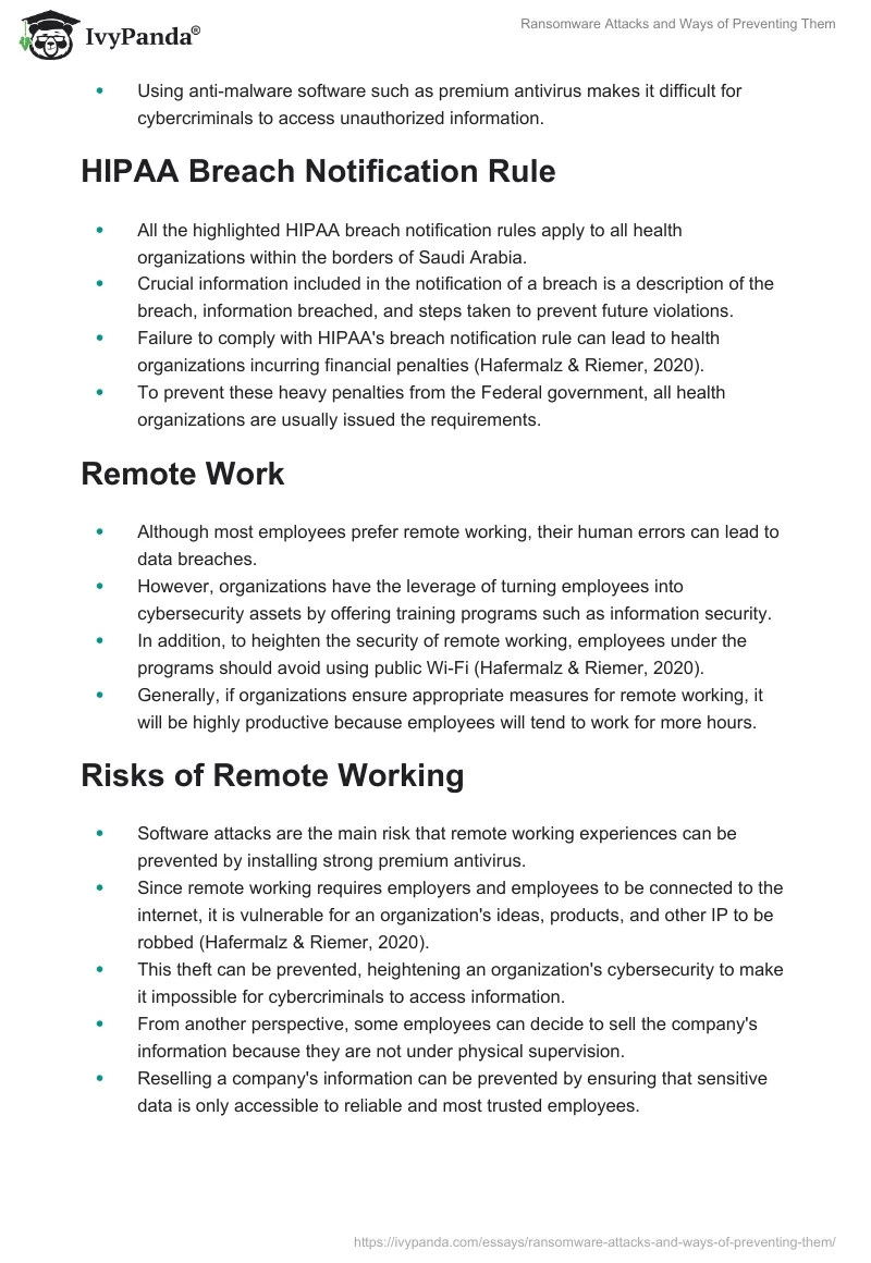 Ransomware Attacks and Ways of Preventing Them. Page 2
