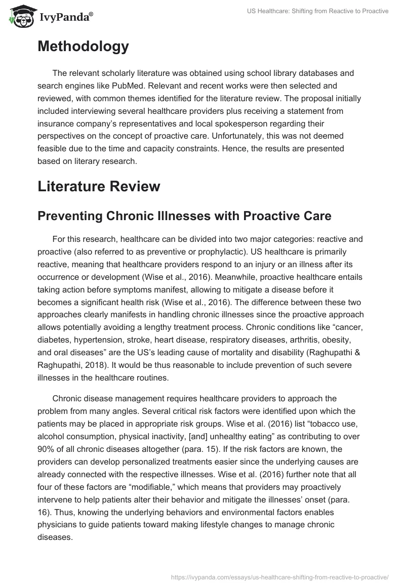 US Healthcare: Shifting from Reactive to Proactive. Page 2