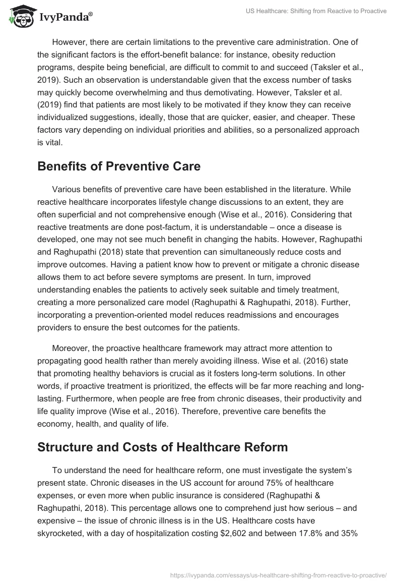 US Healthcare: Shifting from Reactive to Proactive. Page 3
