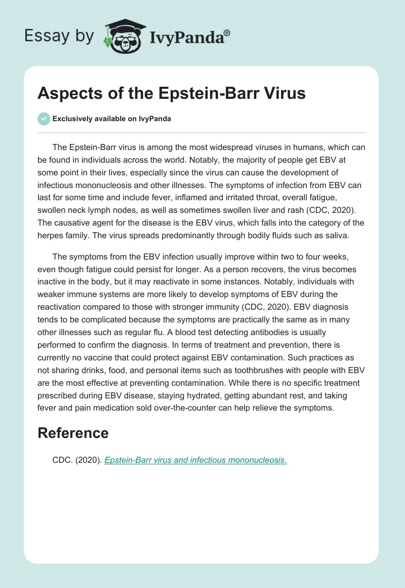 Aspects of the Epstein-Barr Virus. Page 1