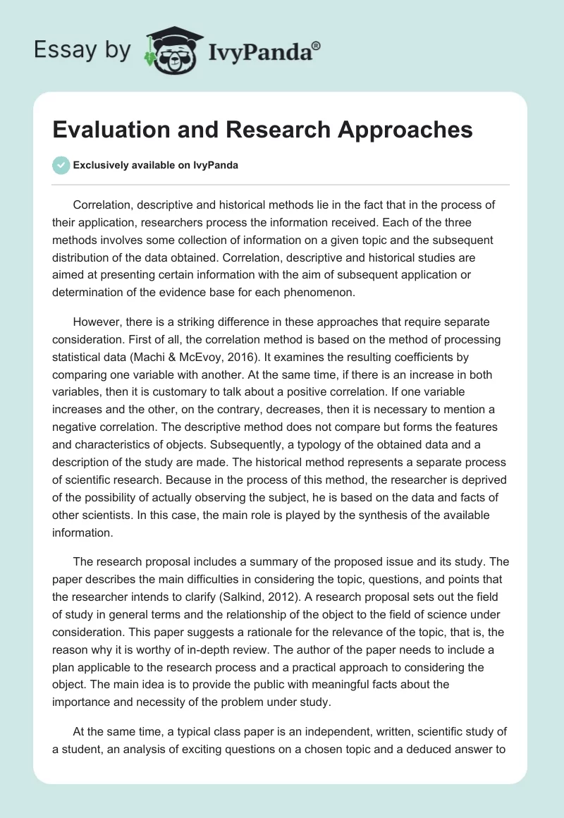Evaluation and Research Approaches. Page 1