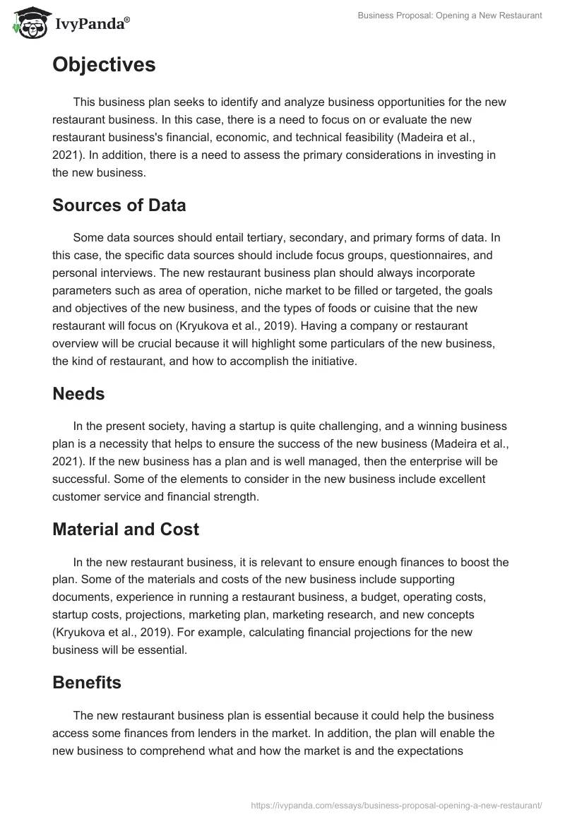 Business Proposal: Opening a New Restaurant. Page 2