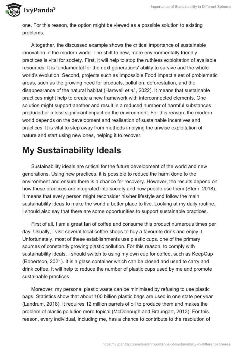 Importance of Sustainability in Different Spheres. Page 4