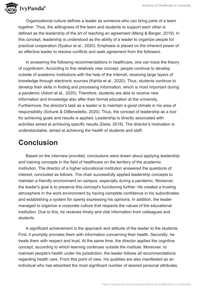 Analysis of Healthcare in University. Page 3
