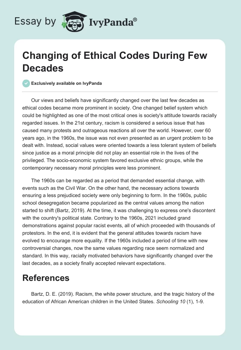 Changing of Ethical Codes During Few Decades. Page 1