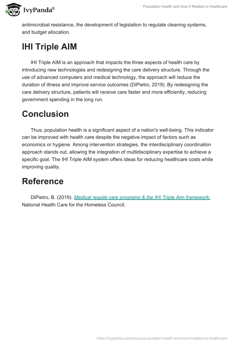 Population Health and How It Relates to Healthcare. Page 2