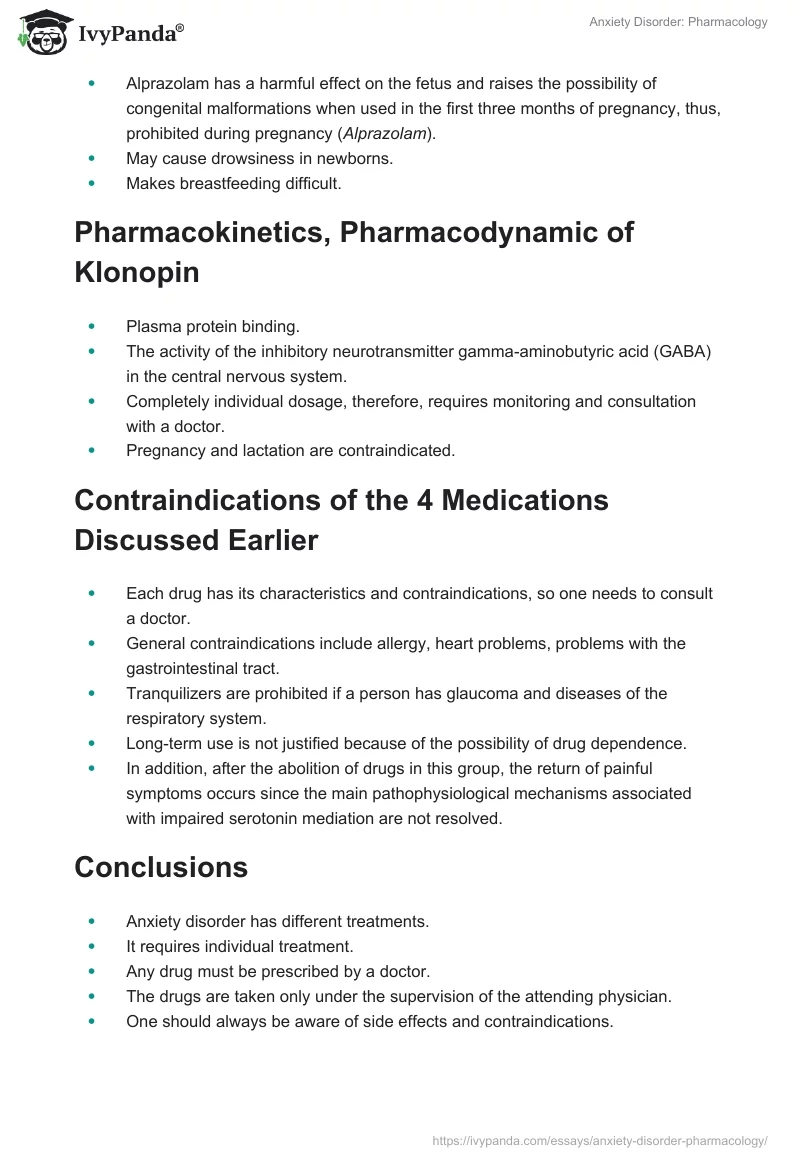 Anxiety Disorder: Pharmacology. Page 4
