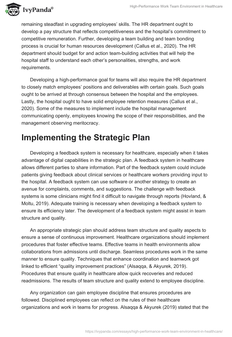 High-Performance Work Team Environment in Healthcare. Page 5