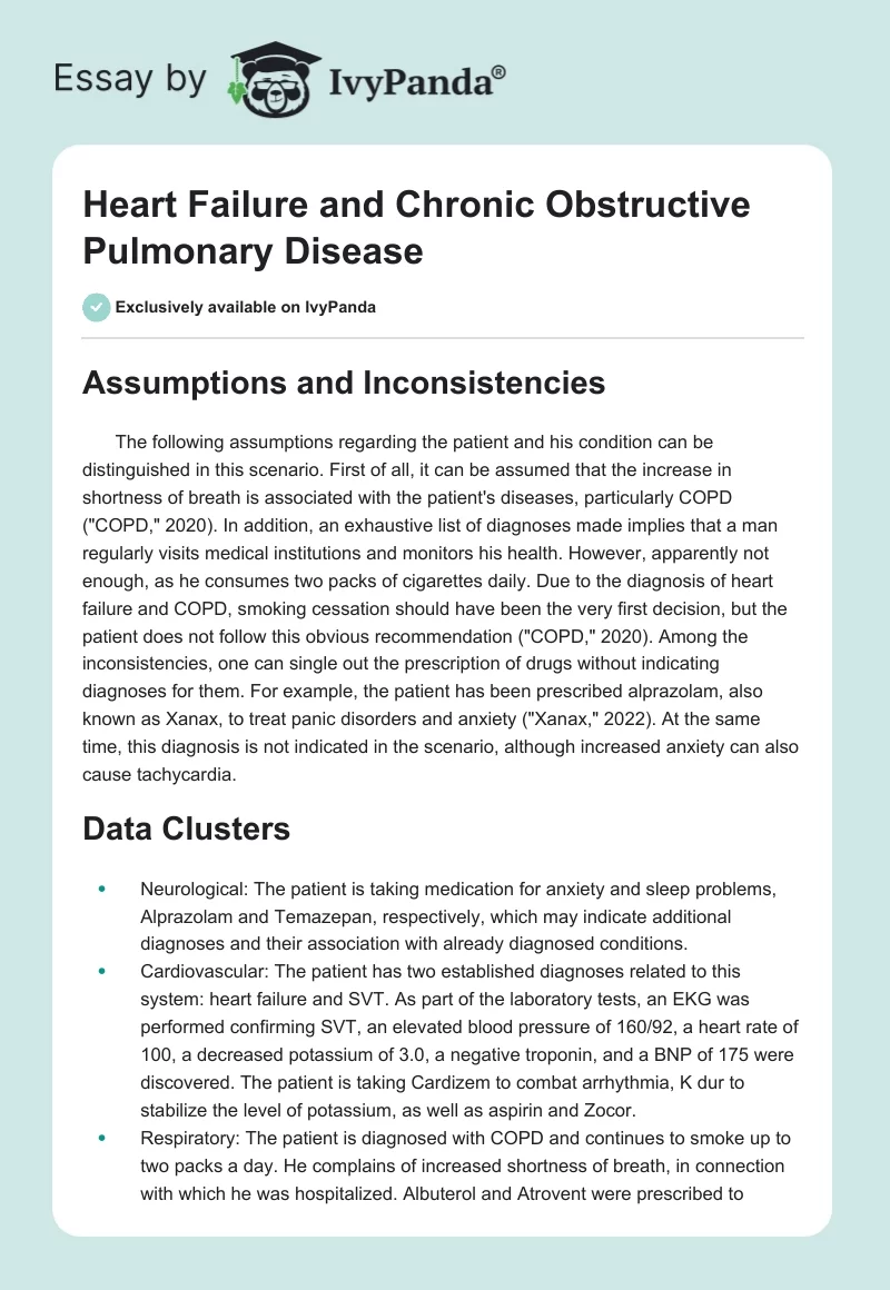 Heart Failure and Chronic Obstructive Pulmonary Disease. Page 1