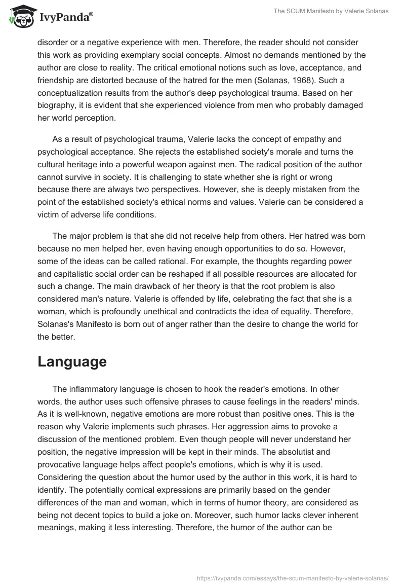 The SCUM Manifesto by Valerie Solanas. Page 2