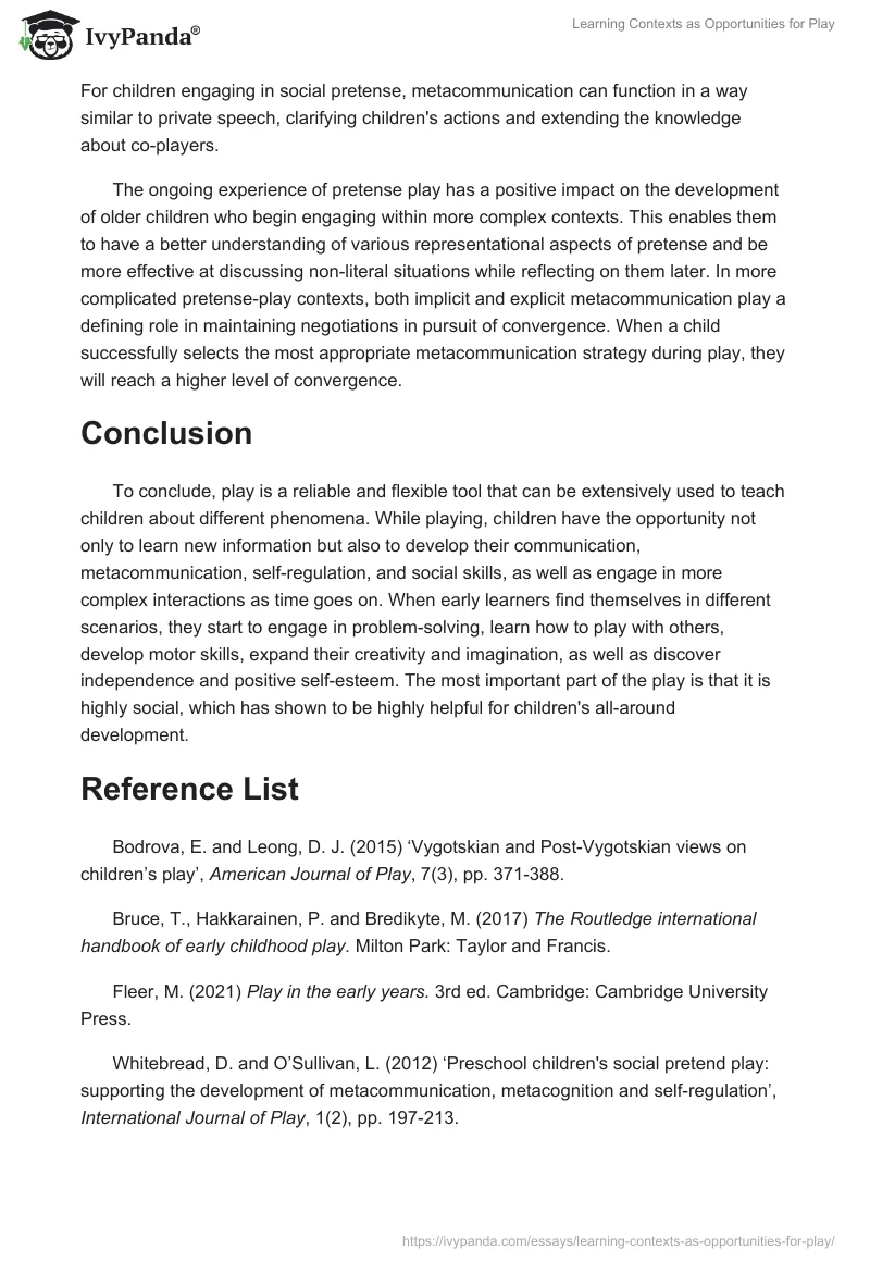 Learning Contexts as Opportunities for Play. Page 3