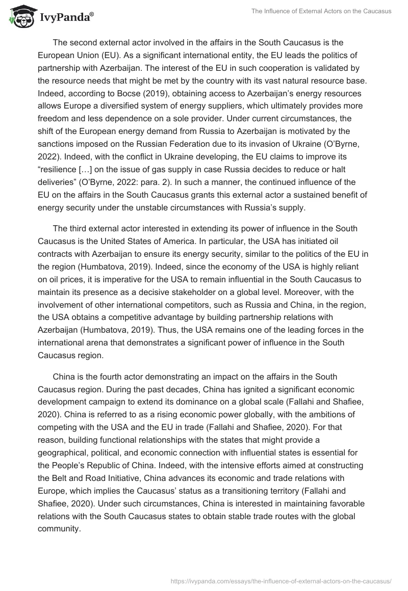 The Influence of External Actors on the Caucasus. Page 2