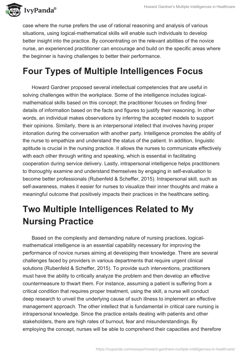 Howard Gardner’s Multiple Intelligences in Healthcare. Page 2