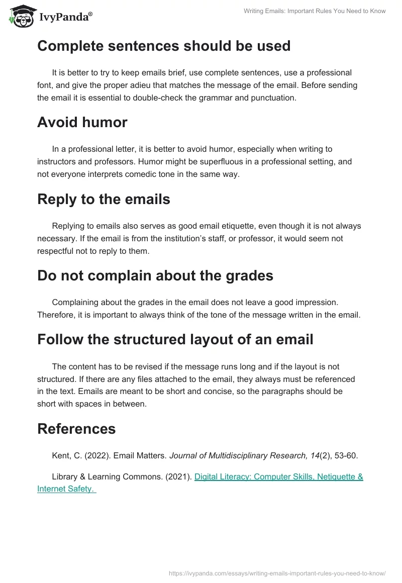 Writing Emails: Important Rules You Need to Know. Page 2