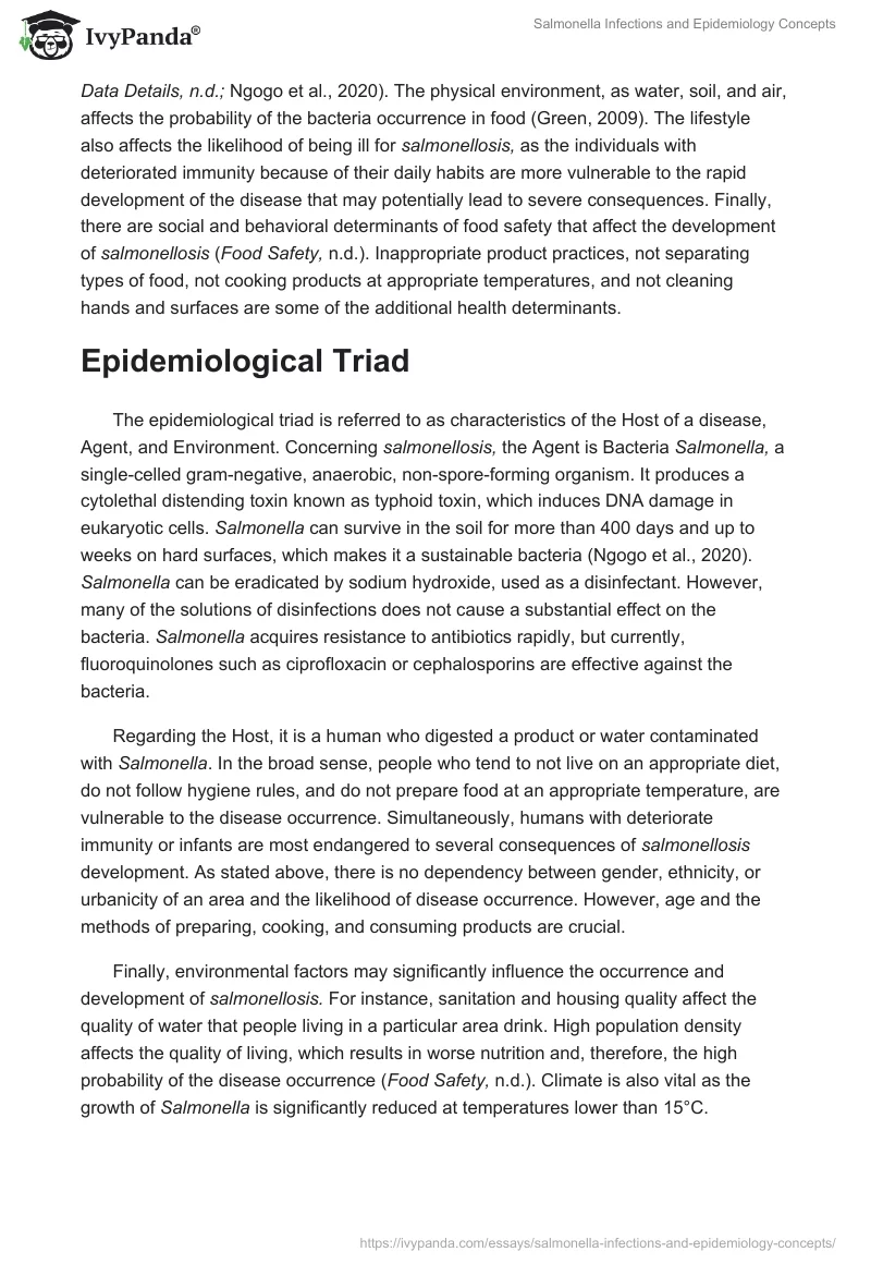 Salmonella Infections and Epidemiology Concepts. Page 2