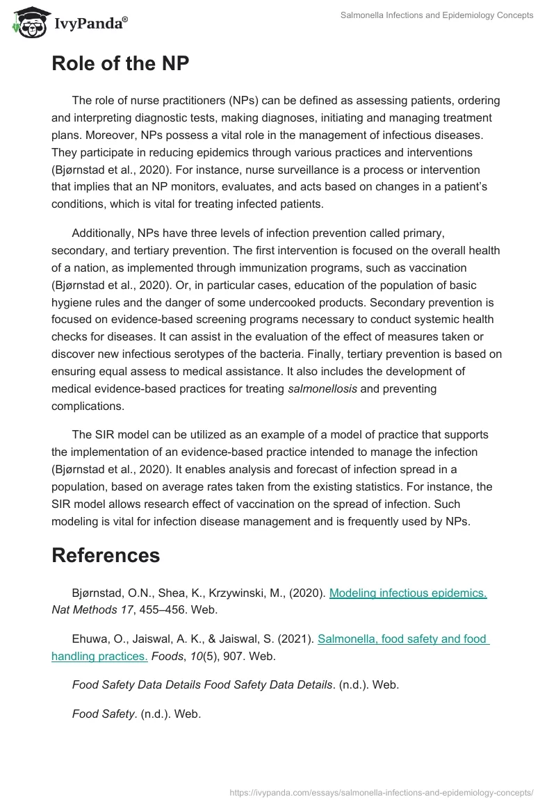 Salmonella Infections and Epidemiology Concepts. Page 3