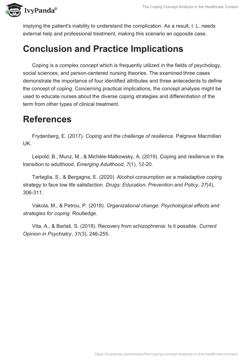 The Coping Concept Analysis in the Healthcare Context. Page 4