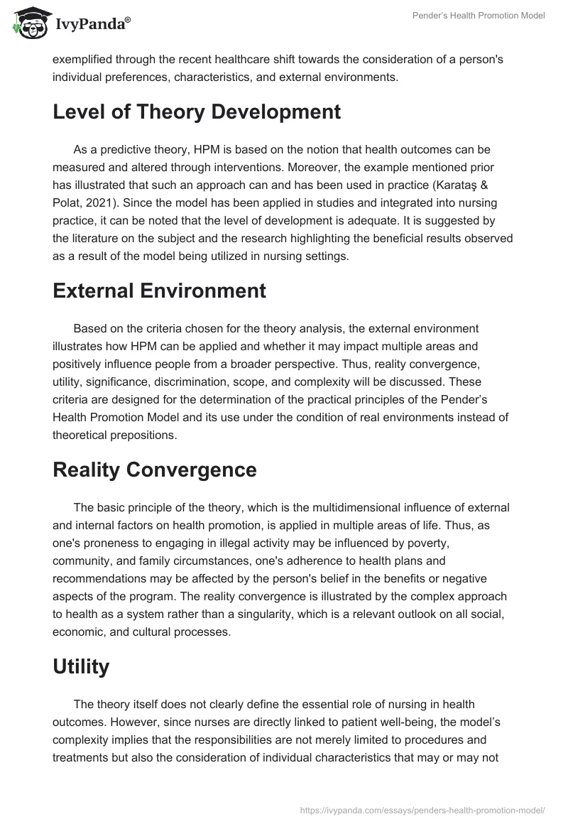 Pender’s Health Promotion Model. Page 3