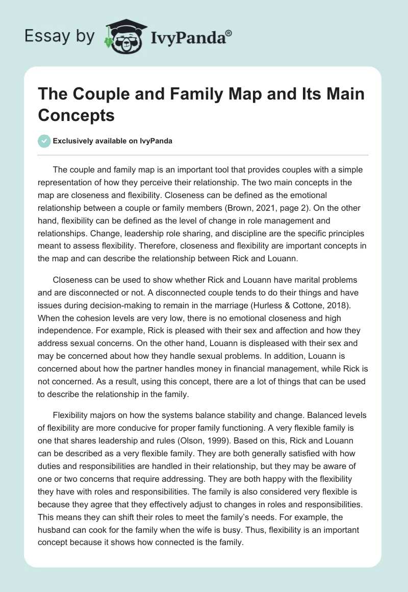 The Couple and Family Map and Its Main Concepts. Page 1