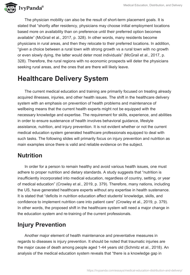 Medical Education, Distribution, and Delivery. Page 3