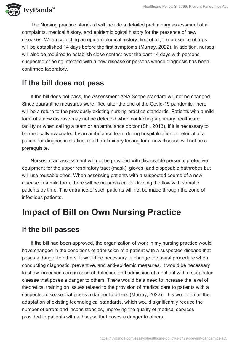 Healthcare Policy. S. 3799: Prevent Pandemics Act. Page 2