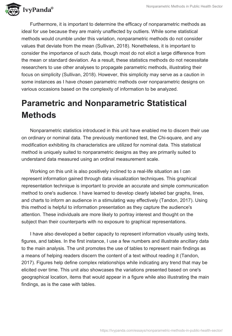 Nonparametric Methods in Public Health Sector. Page 2