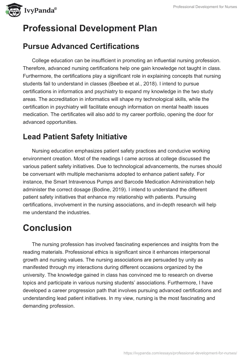 Professional Development for Nurses. Page 2