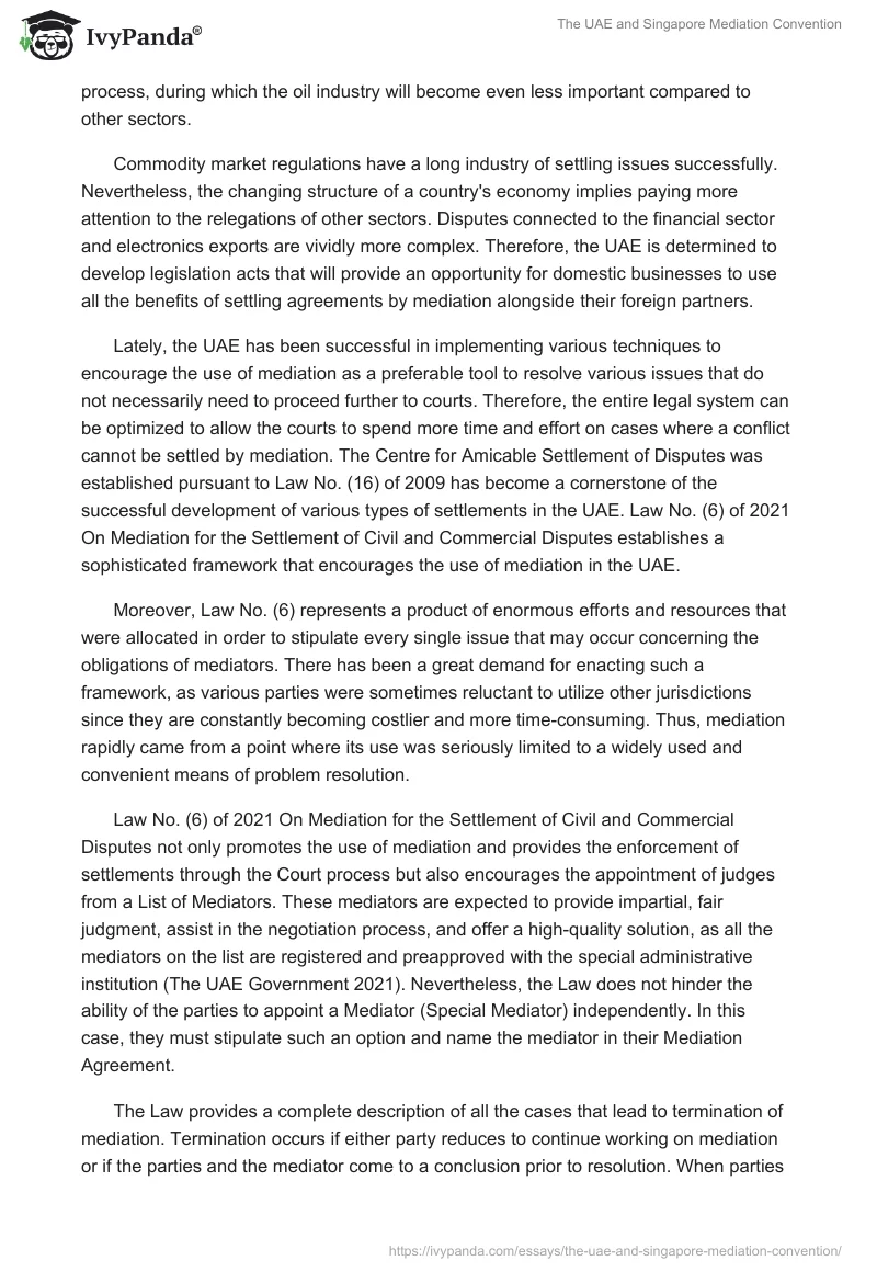 The UAE and Singapore Mediation Convention. Page 3