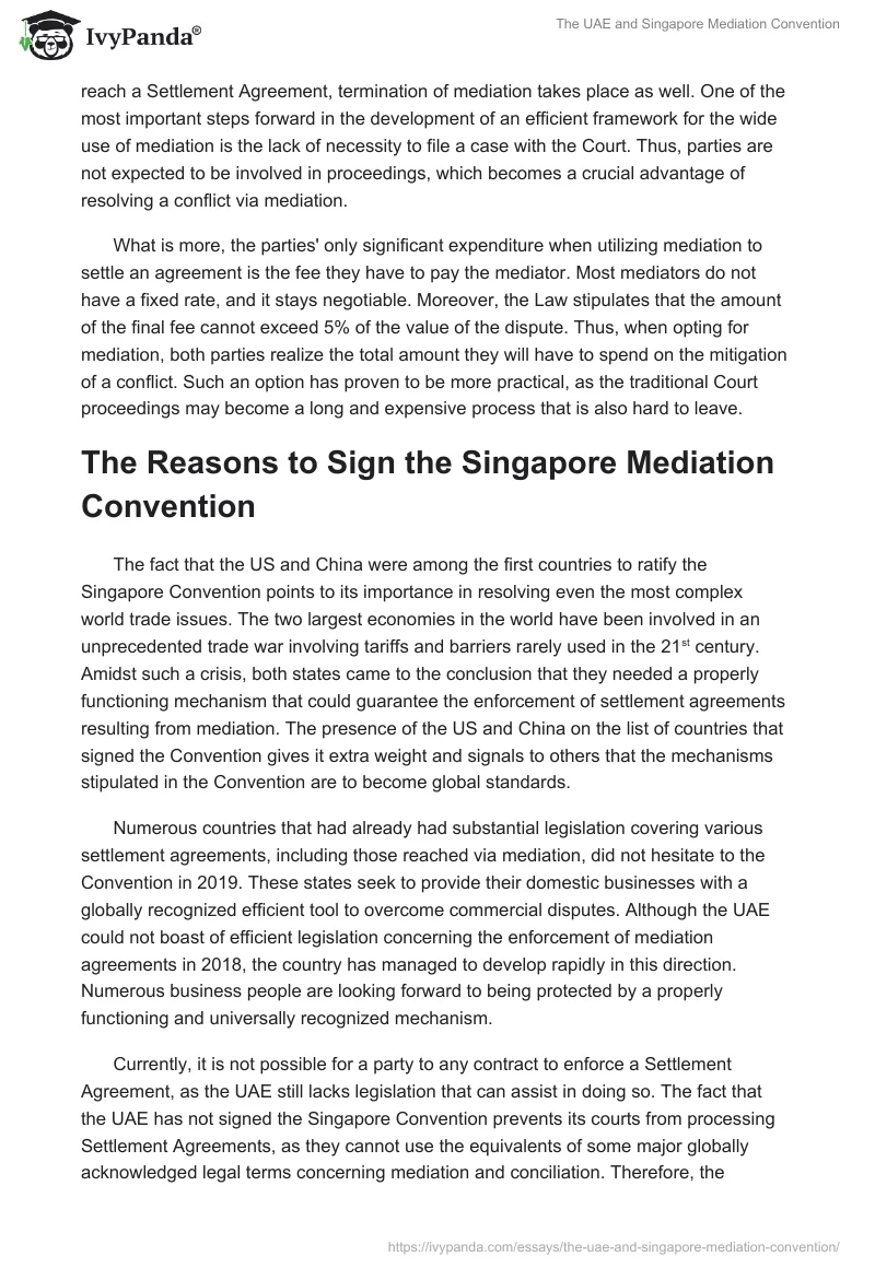 The UAE and Singapore Mediation Convention. Page 4