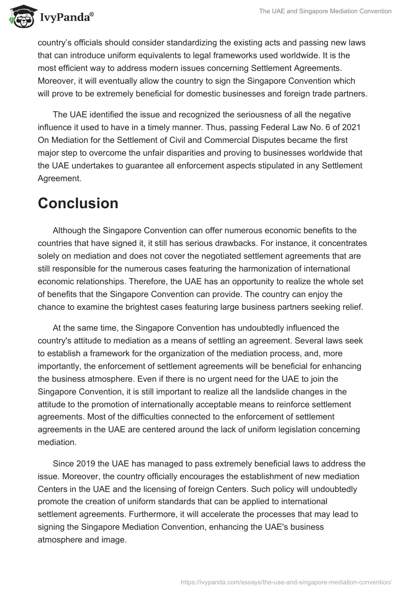 The UAE and Singapore Mediation Convention. Page 5