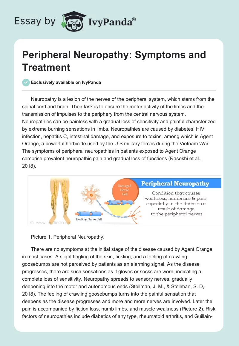 Peripheral Neuropathy: Symptoms and Treatment. Page 1