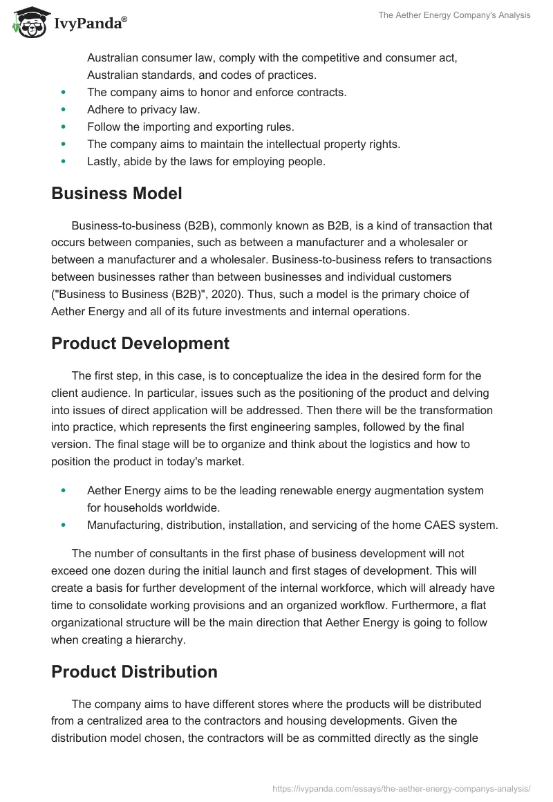The Aether Energy Company's Analysis. Page 3