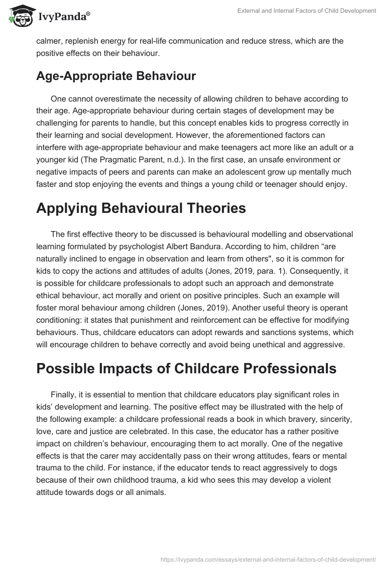 External and Internal Factors of Child Development. Page 3