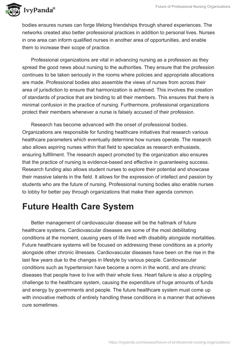 Future of Professional Nursing Organizations. Page 2