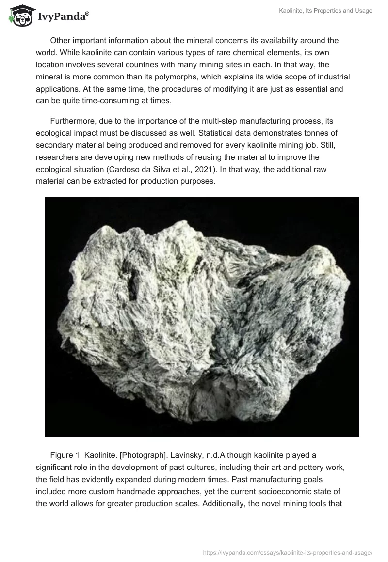 Kaolinite, Its Properties and Usage. Page 2
