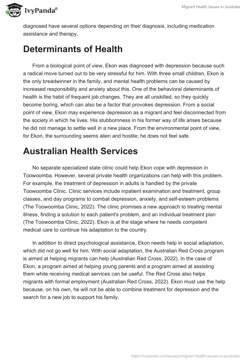 Migrant Health Issues in Australia. Page 2
