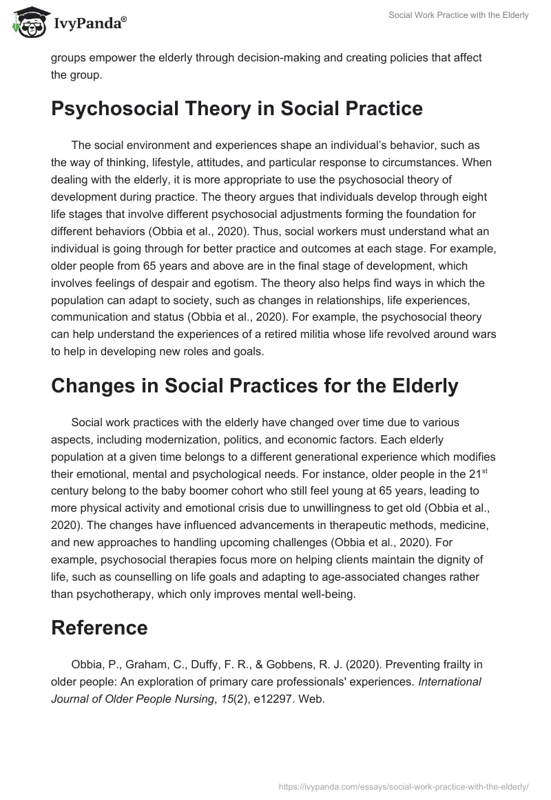 Social Work Practice with the Elderly. Page 2