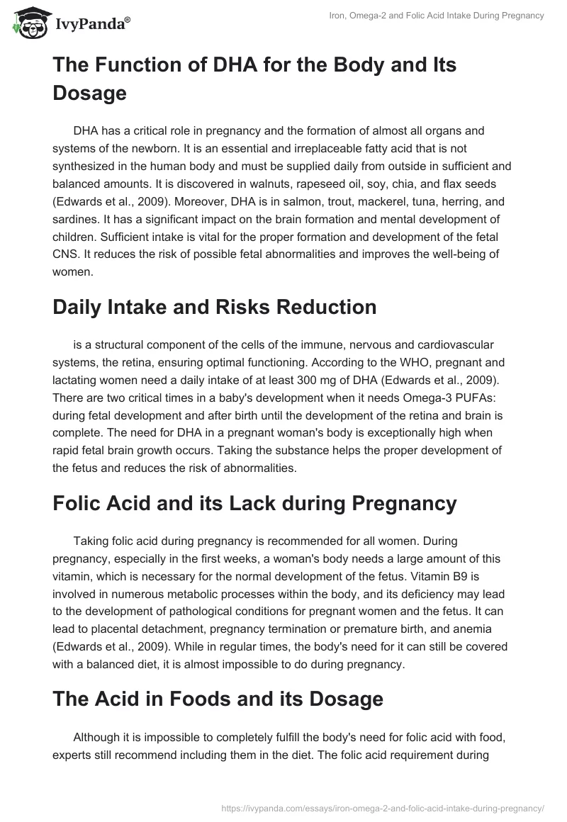 Iron, Omega-2, and Folic Acid Intake During Pregnancy. Page 2