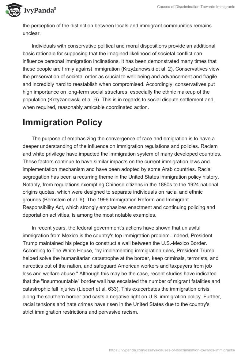 Causes of Discrimination Towards Immigrants. Page 3
