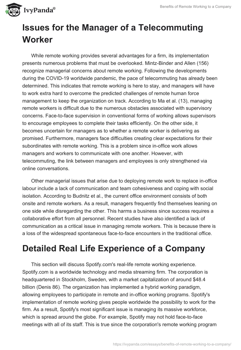 Benefits of Remote Working to a Company. Page 3