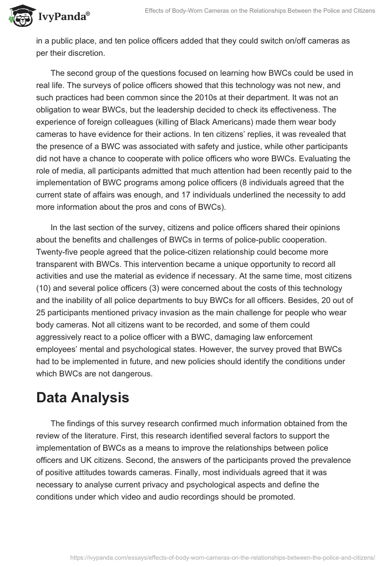 Effects of Body-Worn Cameras on the Relationships Between the Police and Citizens. Page 5