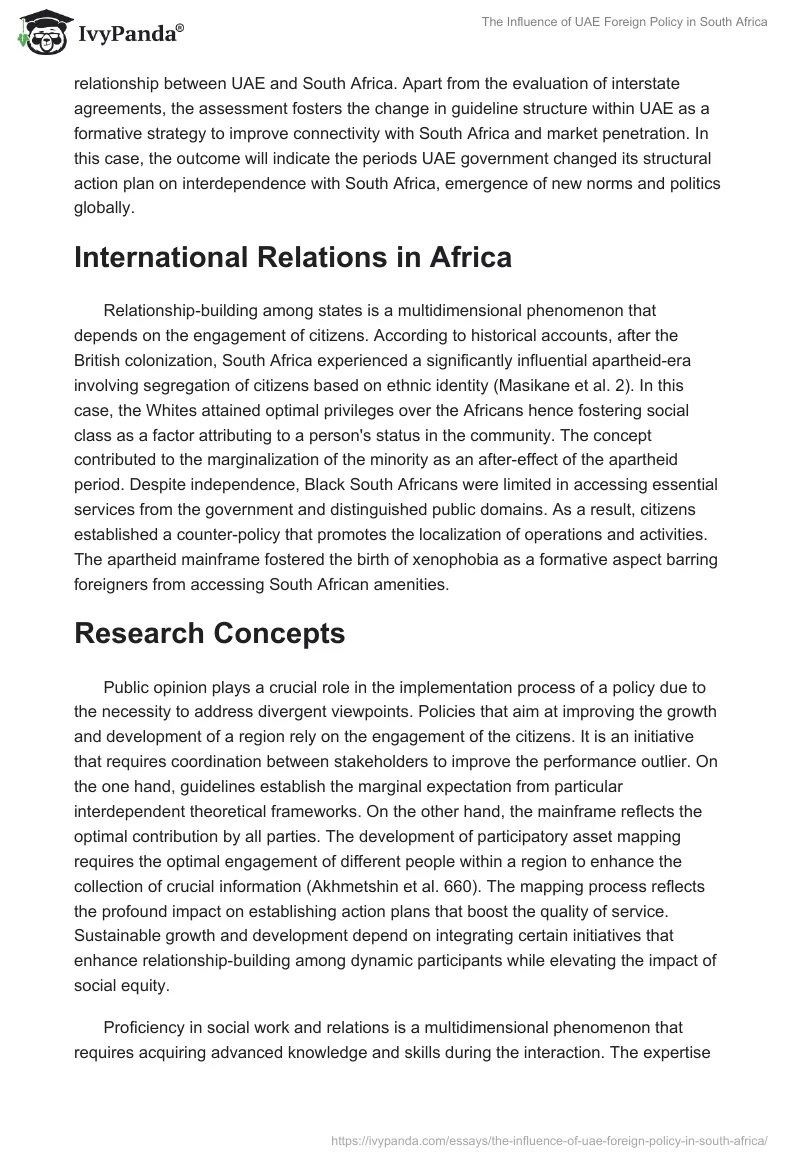 The Influence of UAE Foreign Policy in South Africa. Page 3
