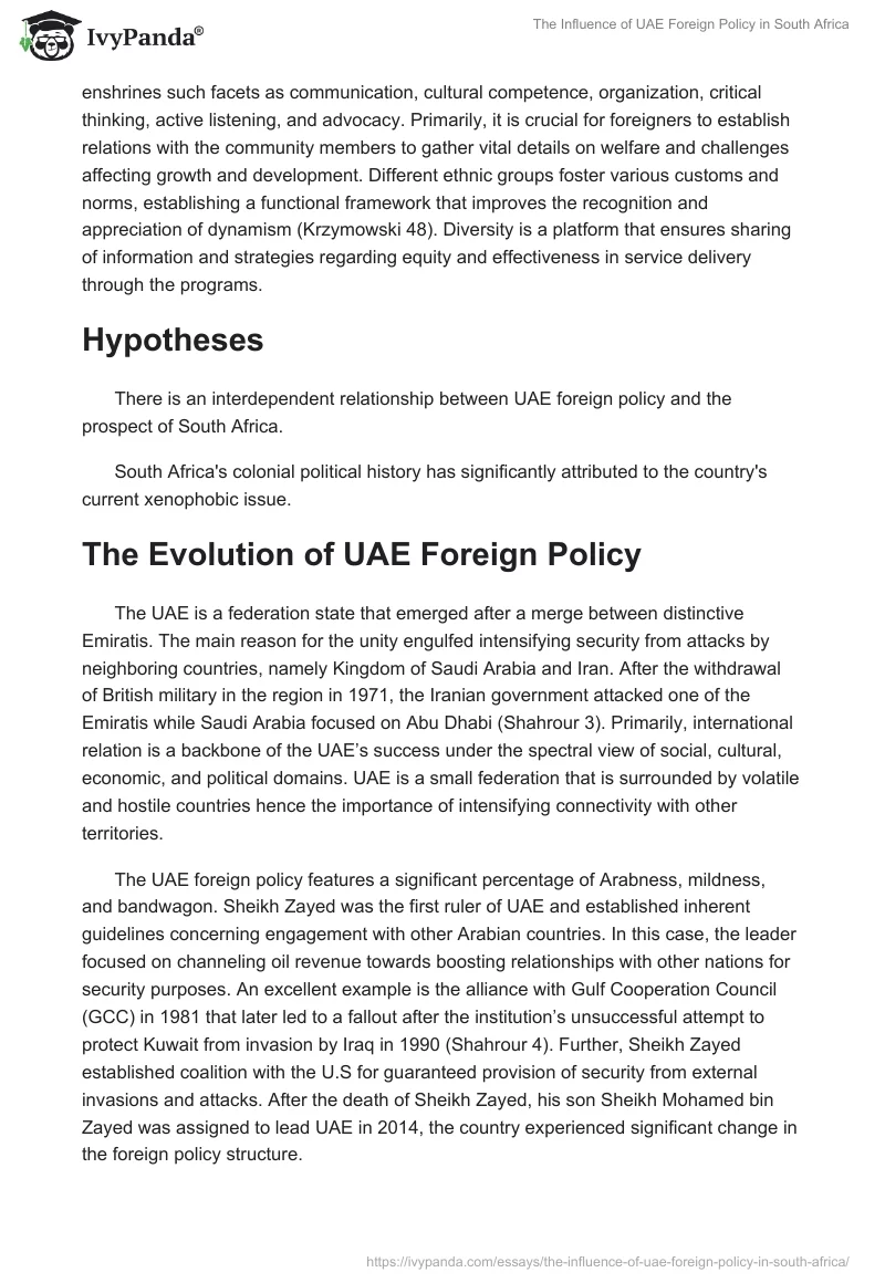 The Influence of UAE Foreign Policy in South Africa. Page 4